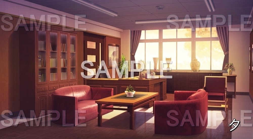 【背景素材】校長室 執務室 (学園編part12-BG14_d_a)