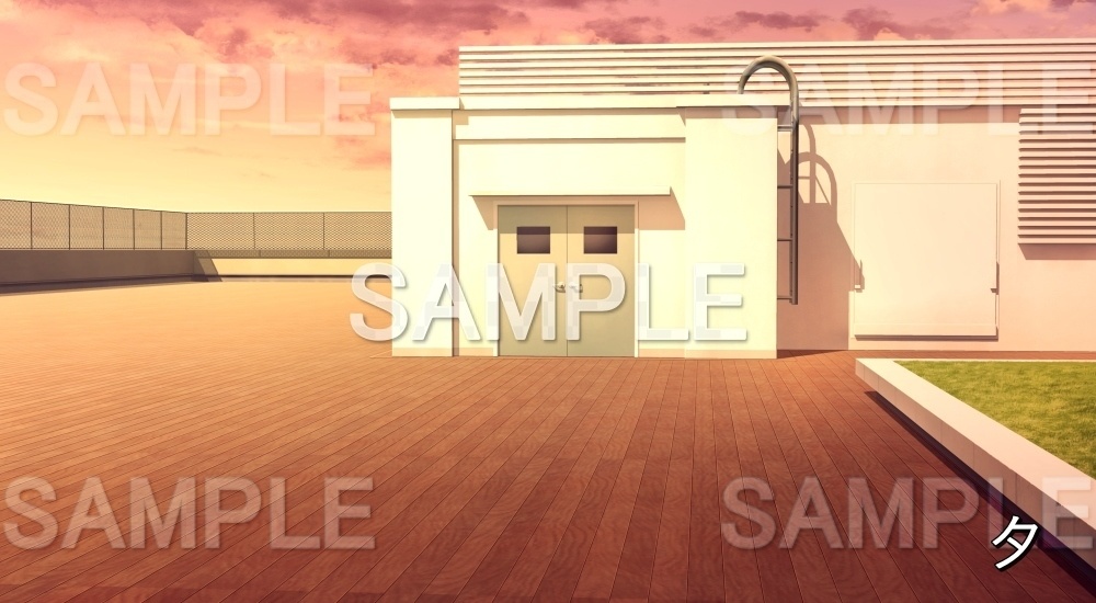 【背景素材】屋上 (学園編part12-bg053_sashool_h)