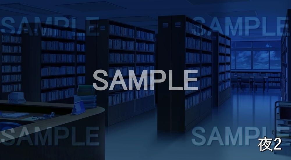 【背景素材】図書室 (学園編part12-bg054_sashool_h)