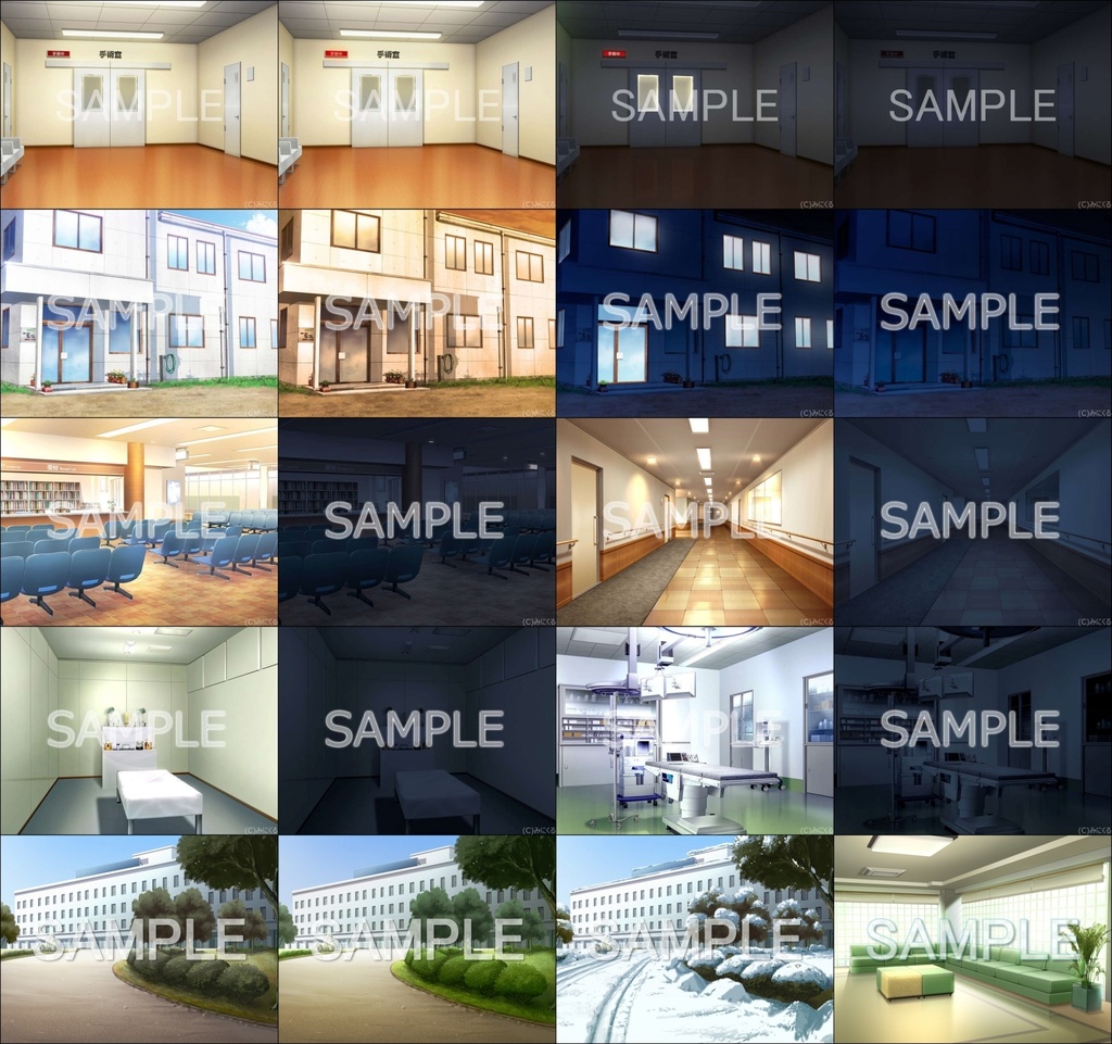 みにくる背景CG素材集『病院・ホラー編』part01【背景素材集】