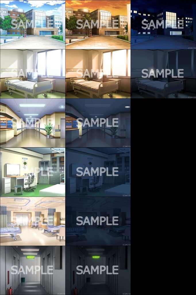 みにくる背景CG素材集『病院・ホラー編』part01【背景素材集】