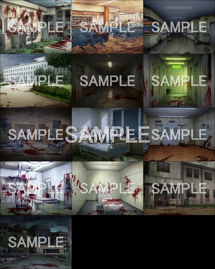 みにくる背景cg素材集 病院 ホラー編 Part01 背景素材集 背景専門店みにくる Booth