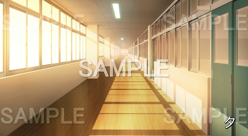 【背景素材】廊下 (学園編part12-bg055_sashool)