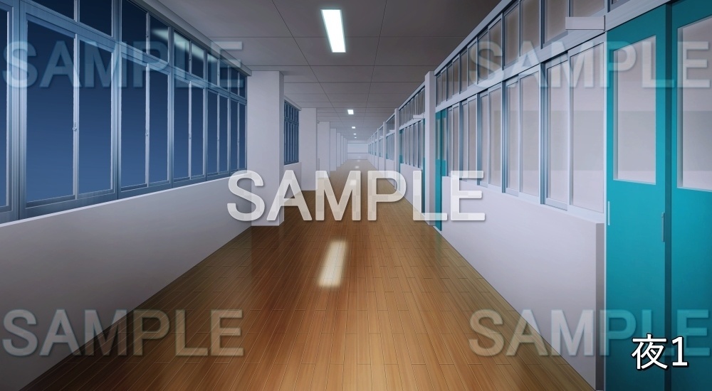 【背景素材】廊下 (学園編part12-bg055_sashool)