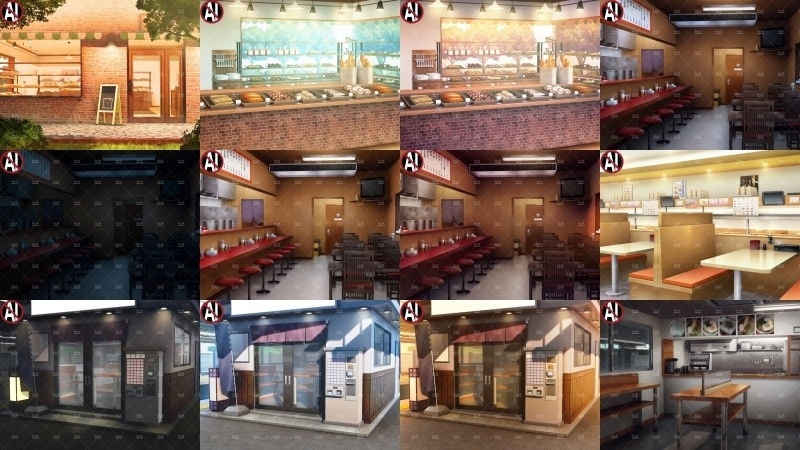 みにくる背景CG素材集『店舗&施設編』part02 【背景素材集】