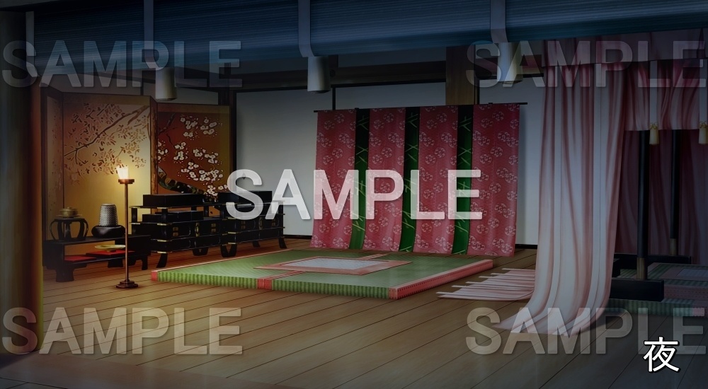 【背景素材】寝殿造りの部屋③ (平安編part01-1710heian03)