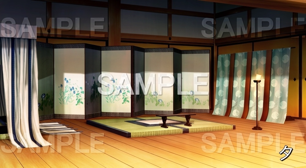 【背景素材】寝殿造りの部屋④ (平安編part01-1710heian04)