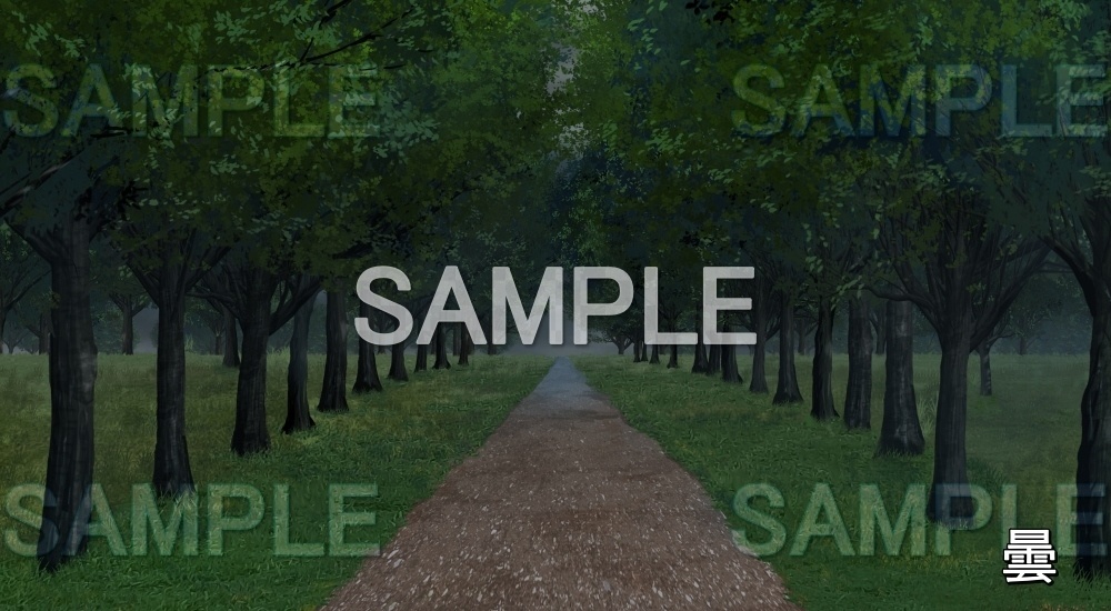 【背景素材】並木道 新緑 (自然春編part05-flower_namiki03)