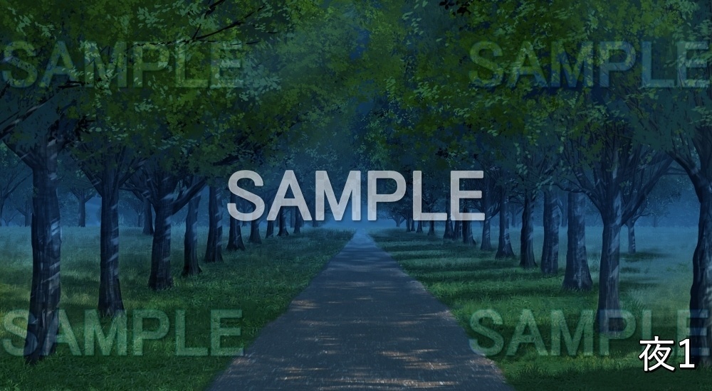 【背景素材】並木道 新緑 (自然春編part05-flower_namiki03)