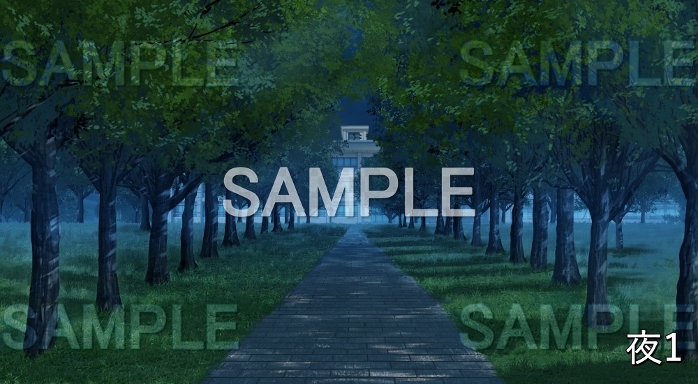 【背景素材】並木道 校舎 新緑 (自然春編part05-flower_namiki04)