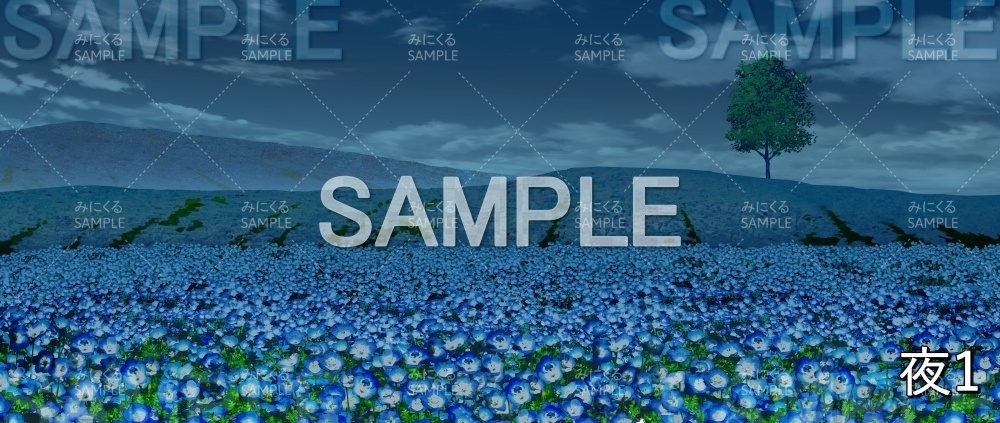 【背景素材】ネモフィラ畑 (自然春編part05-flower_nemo01_L)