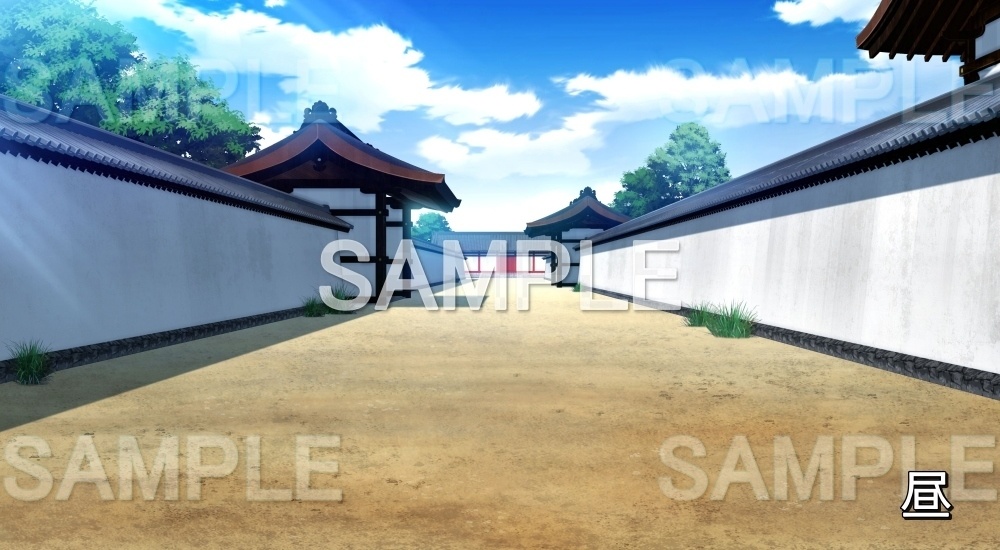 【背景素材】寝殿造りの道 (平安編part01-1710heian14)