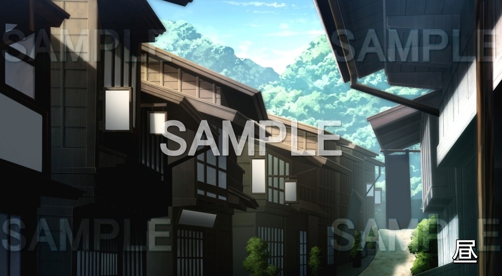 【背景素材】町屋 | 文字なし (平安編part01-1710heian18)