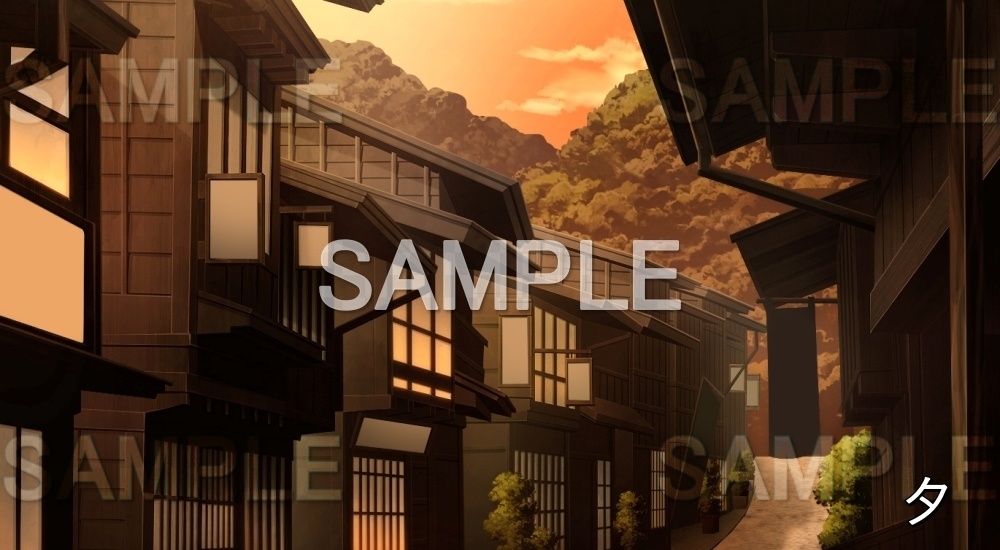 【背景素材】町屋 | 文字なし (平安編part01-1710heian18)