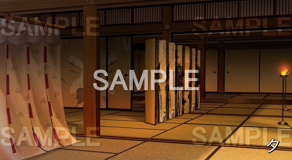 【背景素材】寝殿造の部屋⑥ (平安編part01-1710heian19)