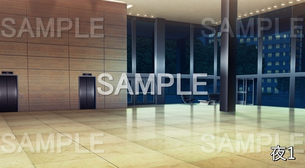 【背景素材】エントランス (オフィス編part01-bg065)