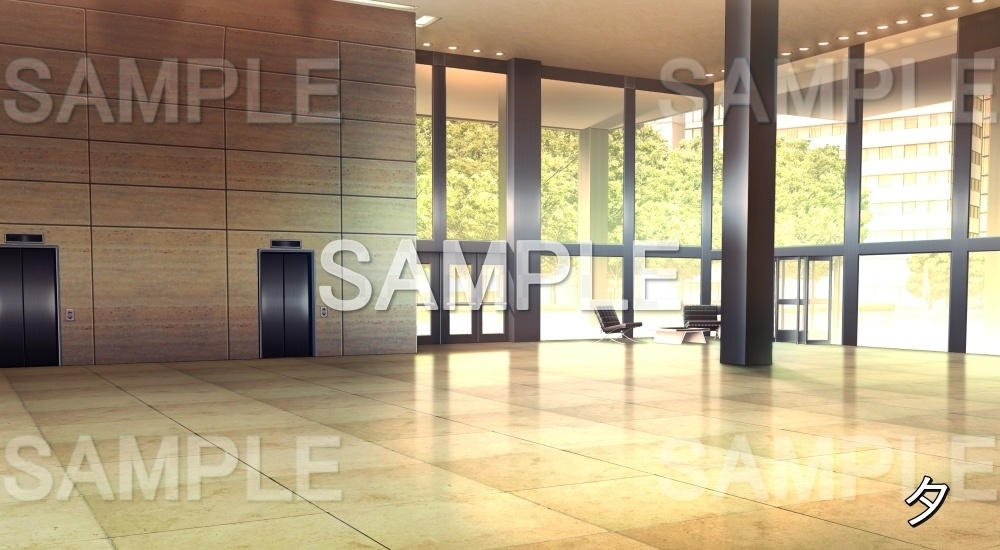 【背景素材】エントランス (オフィス編part01-bg065)