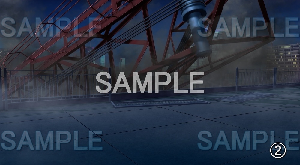 【背景素材】ビルの屋上 (オフィス編part01-bg066)