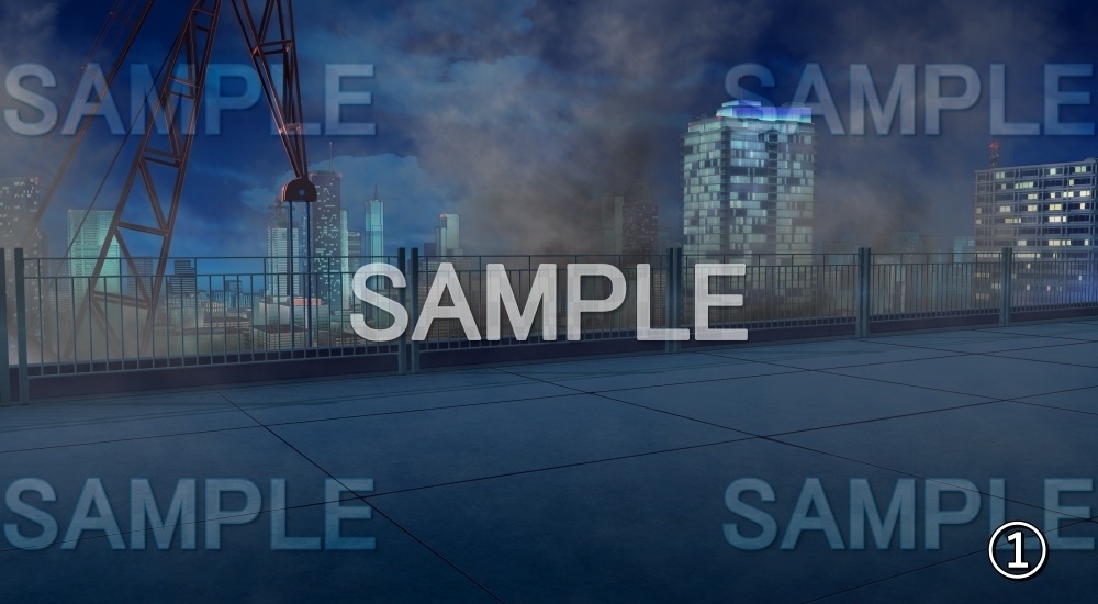 【背景素材】ビルの屋上 (オフィス編part01-bg066)