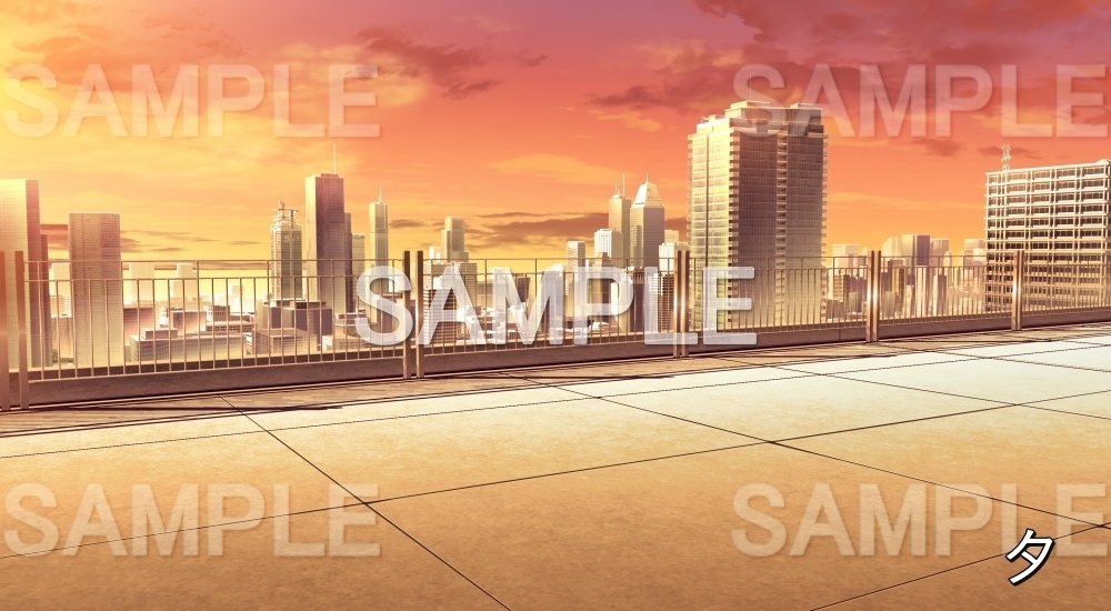 【背景素材】ビルの屋上 (オフィス編part01-bg066)