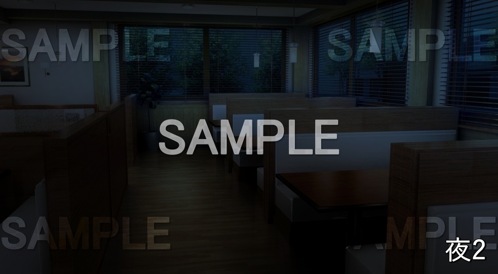 【背景素材】ファミレス内観 (店舗&施設編part02-shop_fami_02)