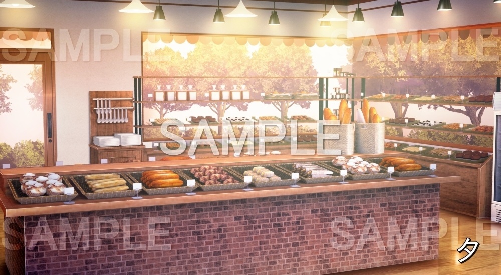 【背景素材】パン屋内観 (店舗&施設編part02-shop_pan)