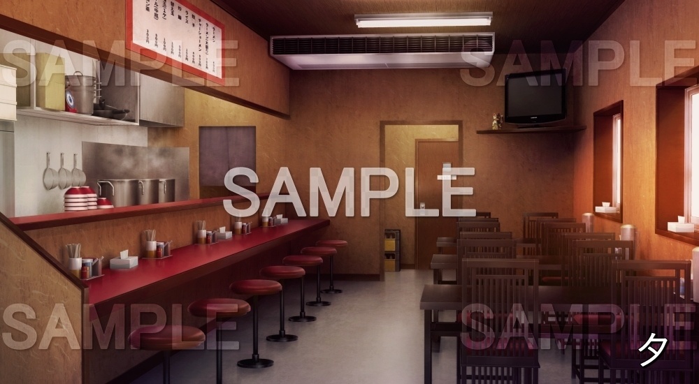 【背景素材】ラーメン屋 内観 (店舗&施設編part02-shop_ra)