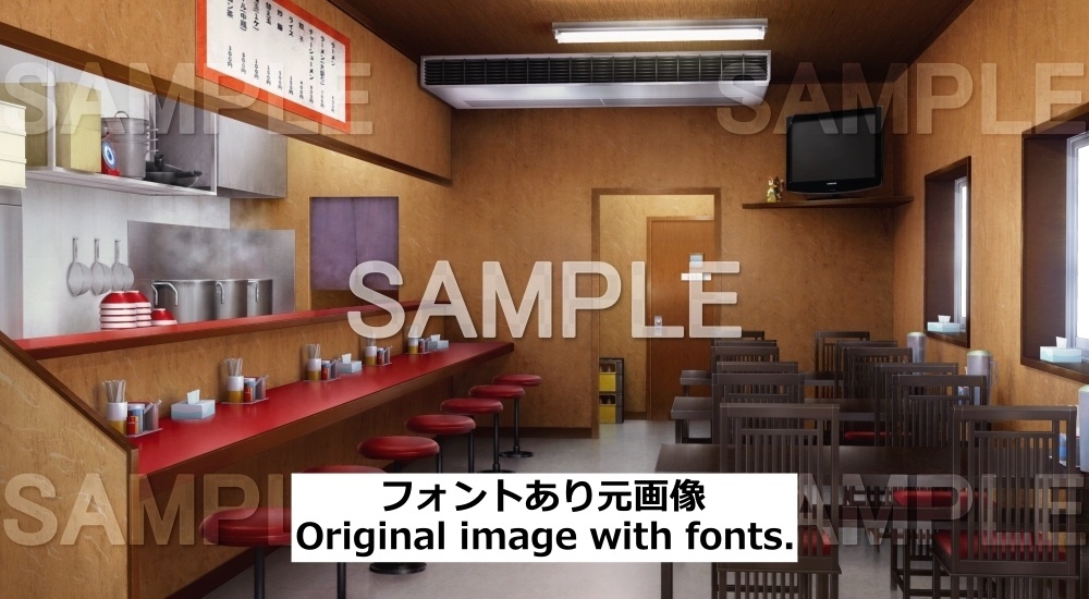 【背景素材】ラーメン屋 内観 | 文字なし (店舗&施設編part02-shop_ra)