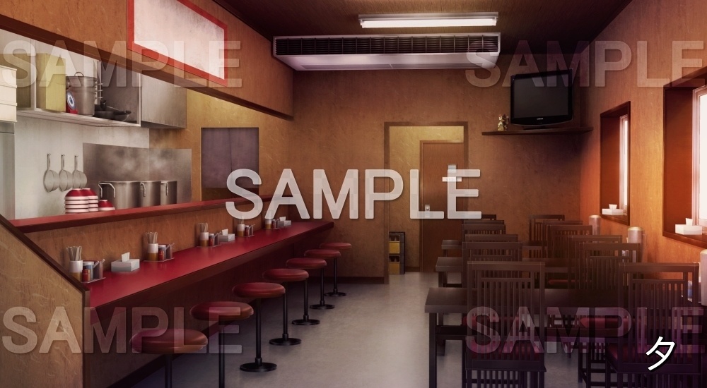 【背景素材】ラーメン屋 内観 | 文字なし (店舗&施設編part02-shop_ra)