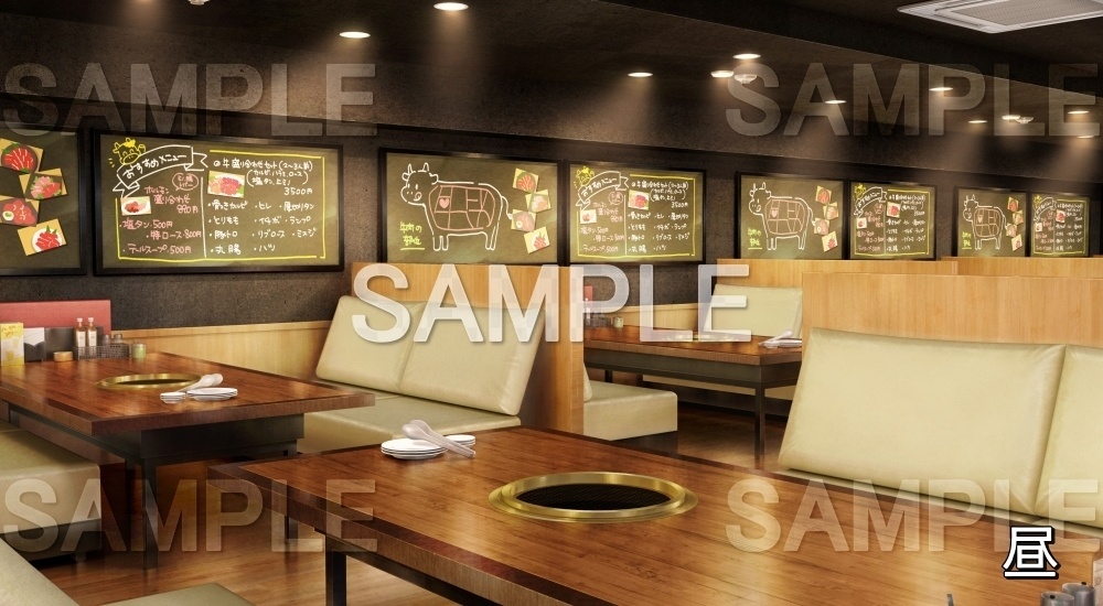 【背景素材】焼肉屋 内観 (店舗&施設編part02-shop_yaki)