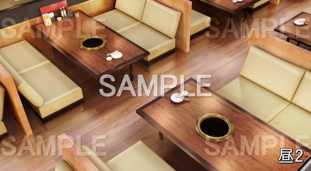 【背景素材】焼肉屋 内観 (店舗&施設編part02-shop_yaki)