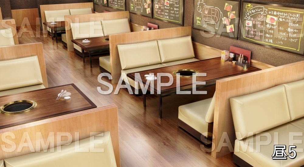 【背景素材】焼肉屋 内観 (店舗&施設編part02-shop_yaki)