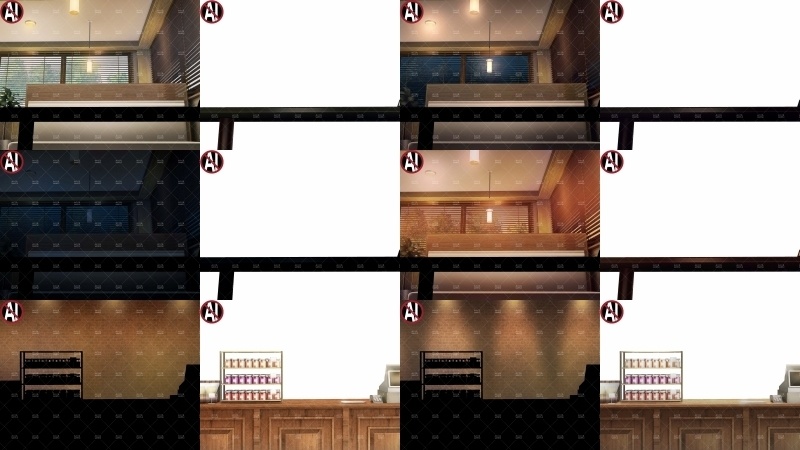 みにくる背景CG素材集『店舗&施設編』part02(BoostB)ファミレス・パン屋・回転寿司 【背景素材集】