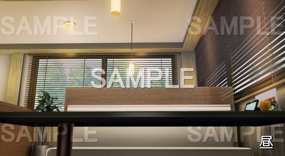 【背景素材】ファミレス 内観⑤ (店舗&施設編part02-shop_fami_04)