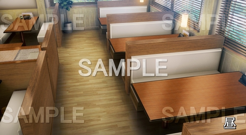 【背景素材】ファミレス 内観⑥ (店舗&施設編part02-shop_fami_05)