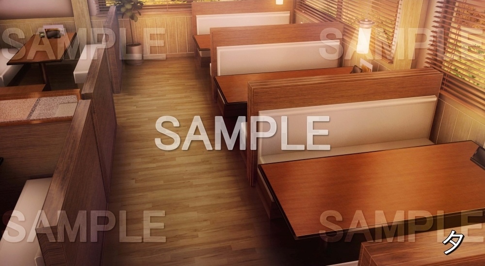 【背景素材】ファミレス 内観⑥ (店舗&施設編part02-shop_fami_05)