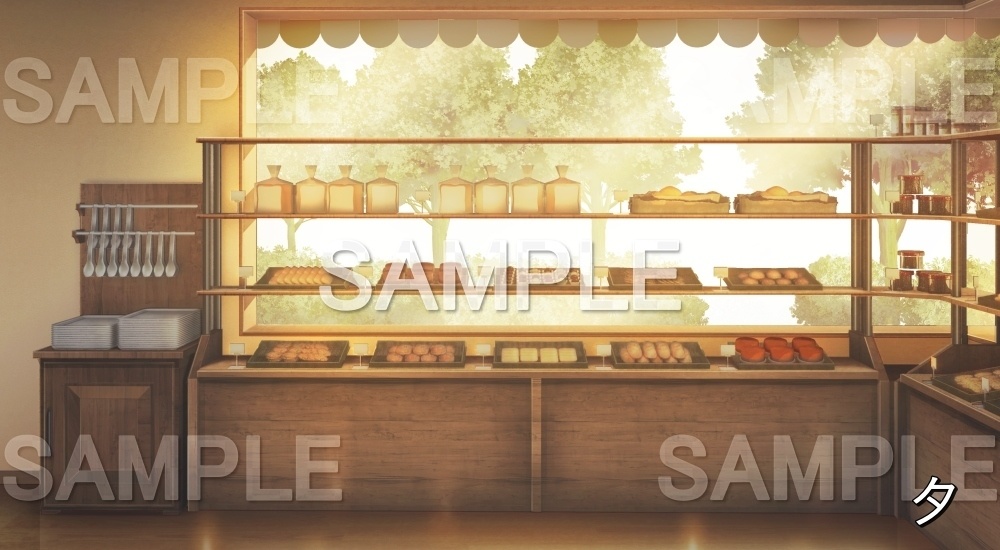 【背景素材】パン屋 内観② (店舗&施設編part02-shop_pan_01)