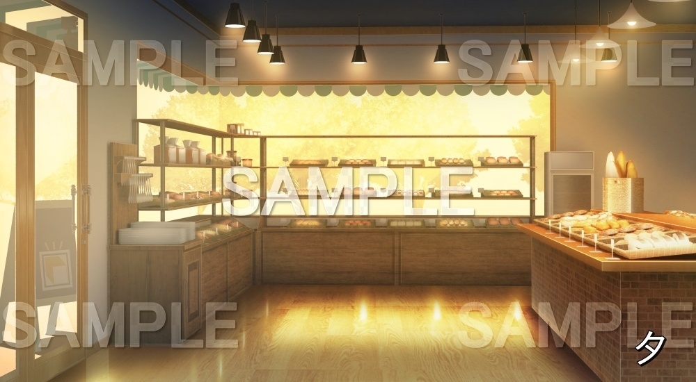 【背景素材】パン屋 内観③ (店舗&施設編part02-shop_pan_02)