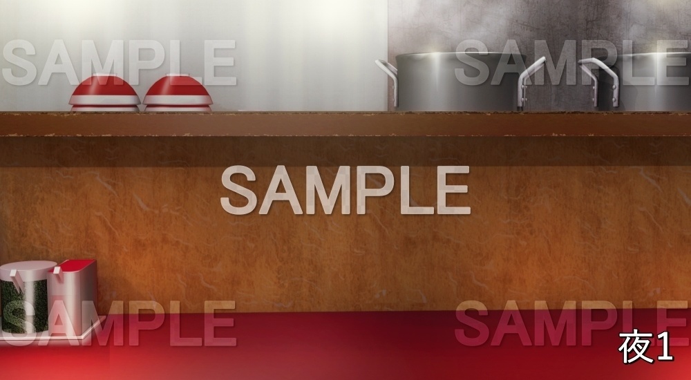 【背景素材】ラーメン 内観③ ラーメン無し (店舗&施設編part02-shop_ramen_02a)