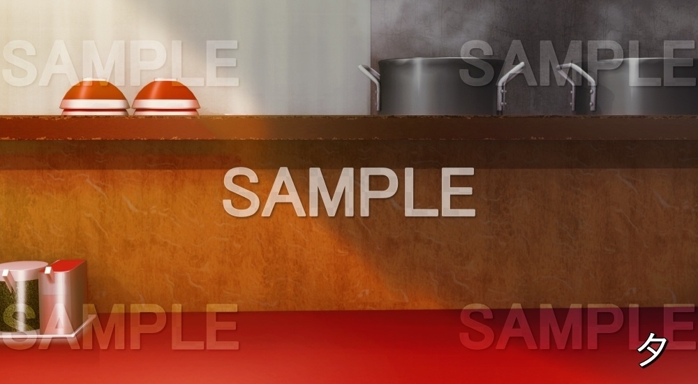 【背景素材】ラーメン 内観③ ラーメン無し (店舗&施設編part02-shop_ramen_02a)