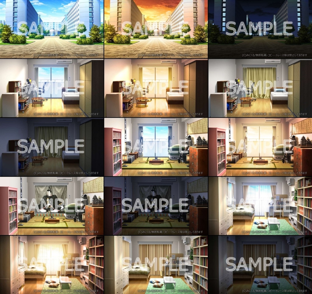 みにくる背景CG素材集『寮編』part01【背景素材集】