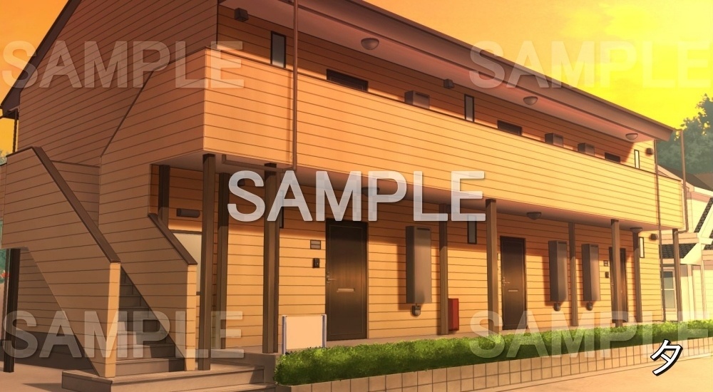 【背景素材】アパート (日常編part14-1711daily09)