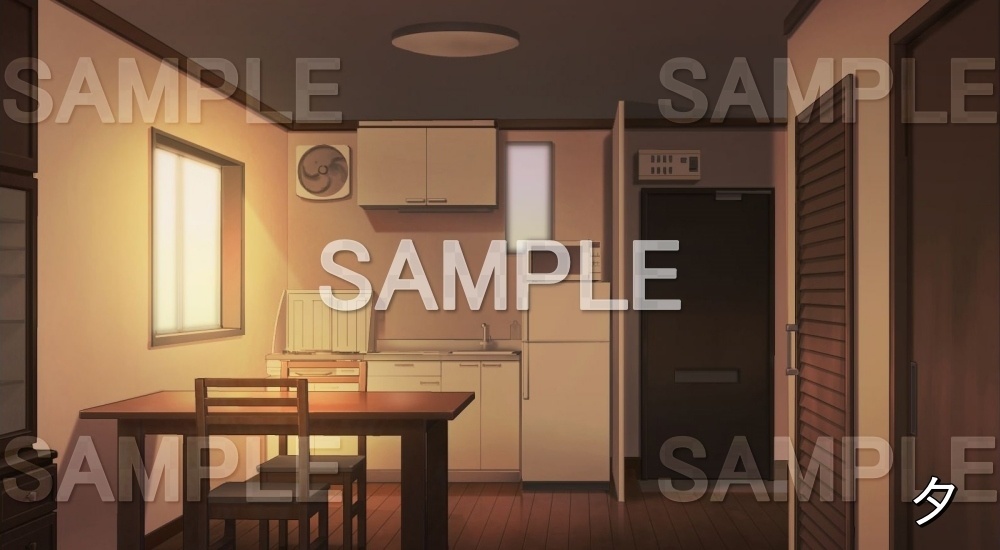 【背景素材】アパートのリビング (日常編part14-1711daily10)