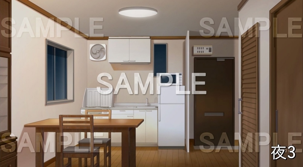 【背景素材】アパートのリビング (日常編part14-1711daily10)