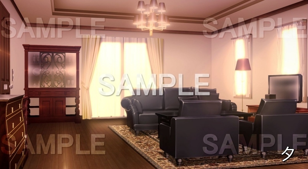 【背景素材】豪華なリビング (日常編part14-snowkin01)