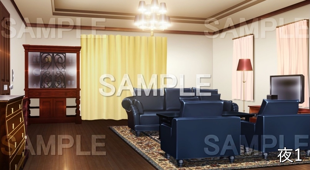 【背景素材】豪華なリビング (日常編part14-snowkin01)