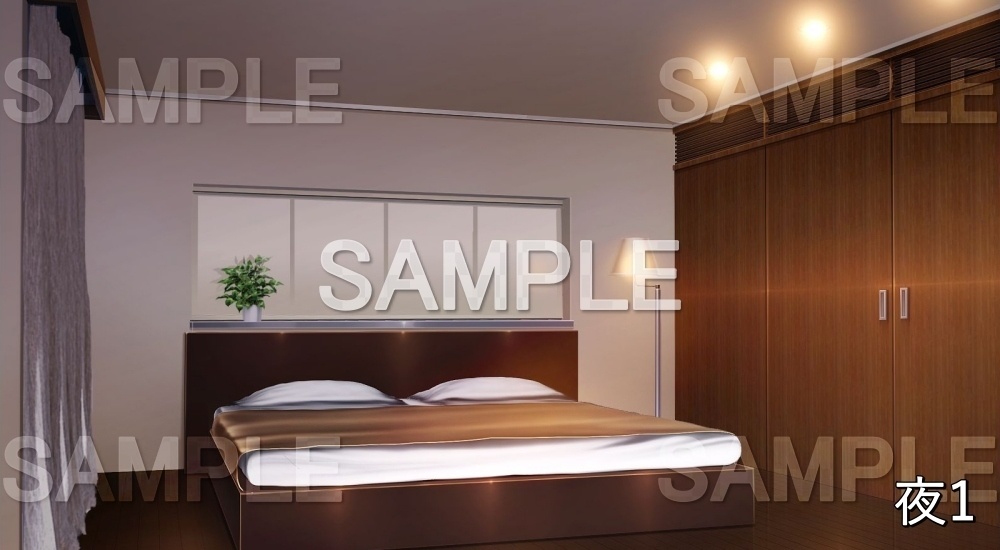 【背景素材】オシャレな寝室 (日常編part14-snowkin05)