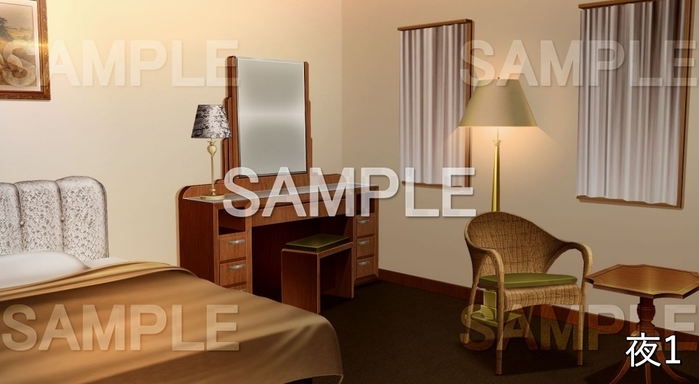 【背景素材】リゾートなホテルの部屋 (日常編part14-snowkin10)