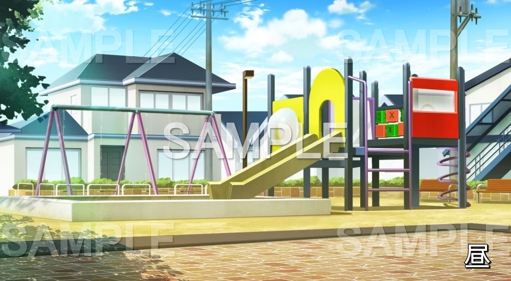 【背景素材】公園 (日常編part14-snowuta002)