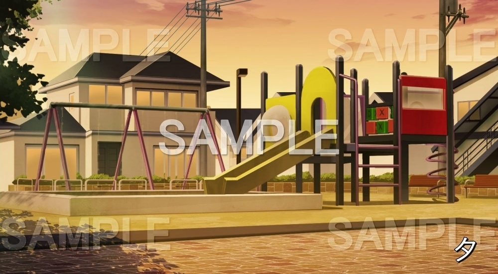 【背景素材】公園 (日常編part14-snowuta002)